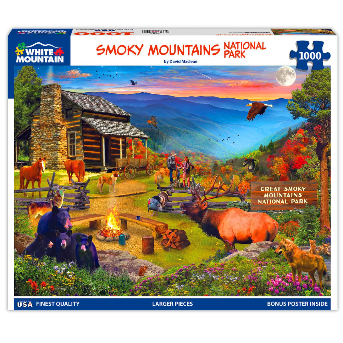 White Mountain Great Smoky Park puzzle cover—family-friendly landscape for game night