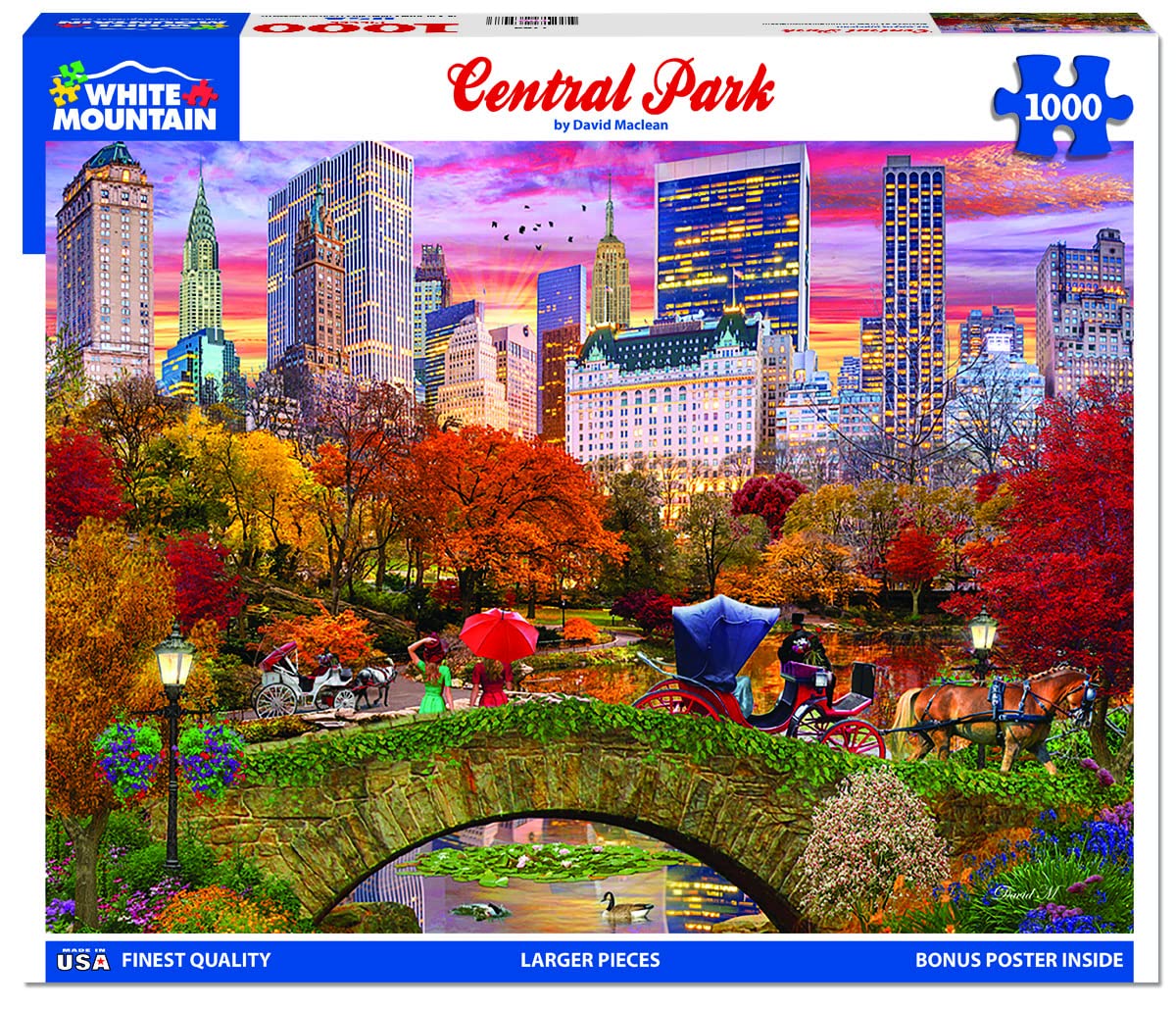 White Mountain horse-drawn carriage Central Park 1000-piece puzzle offers relaxing evenings