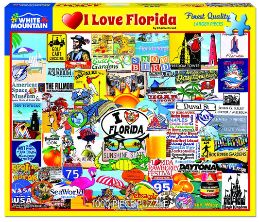 White Mountain I Love Florida 1000-piece puzzle with engaging, detailed scenery