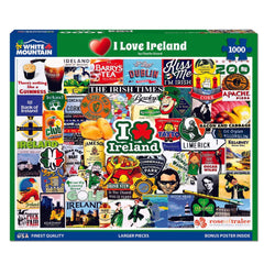 White Mountain I Love Ireland puzzle with lush landscapes for family fun.