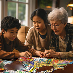 White Mountain I Love Kentucky Puzzle family-night setup, a relaxing pastime for evenings.