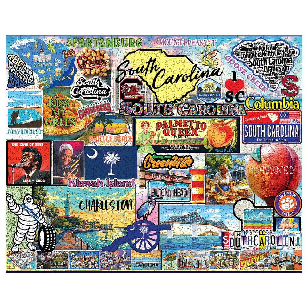Lois B. Sutton artwork featured in the I Love South Carolina puzzle design