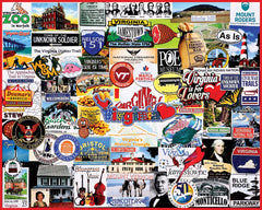 White Mountain I Love Virginia puzzle cover showing a vibrant Virginia scene for family enjoyment.
