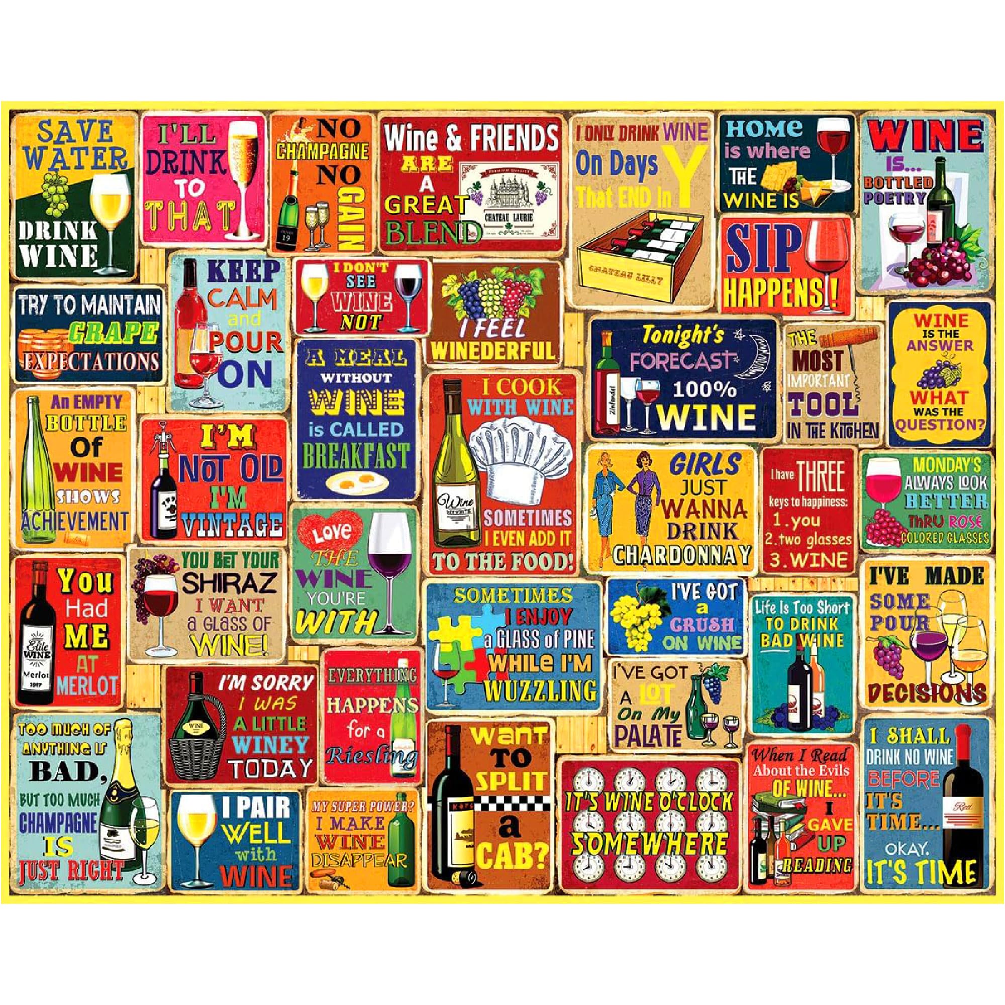 White Mountain I Love Wine puzzle cover — ideal for cozy evenings with friends.