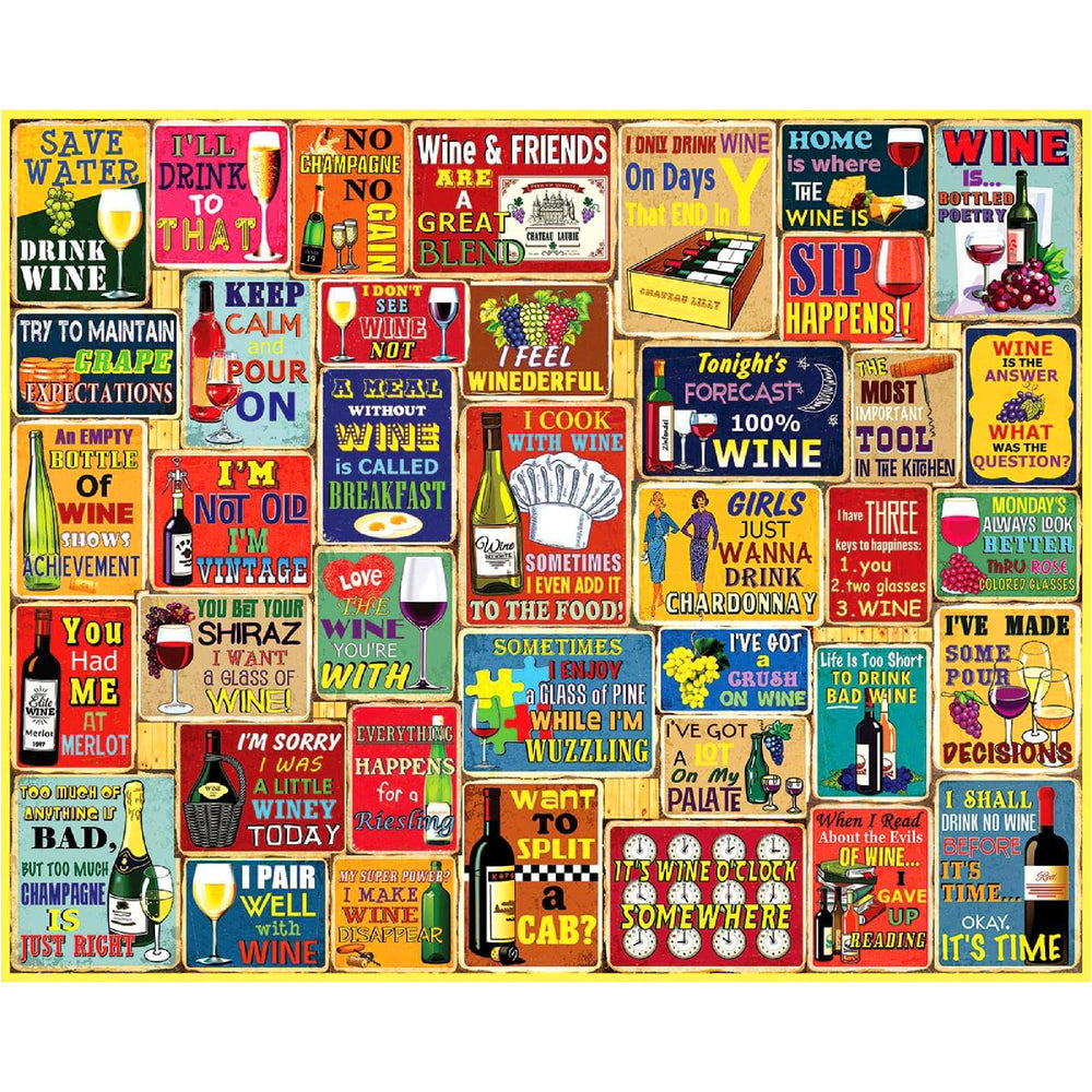 White Mountain I Love Wine puzzle cover — ideal for cozy evenings with friends.