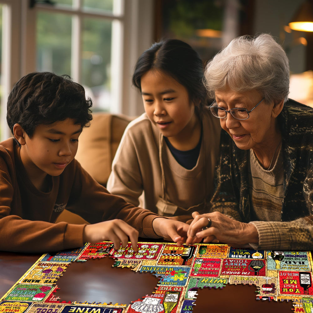 White Mountain I Love Wine — family-friendly puzzle with witty jokes.