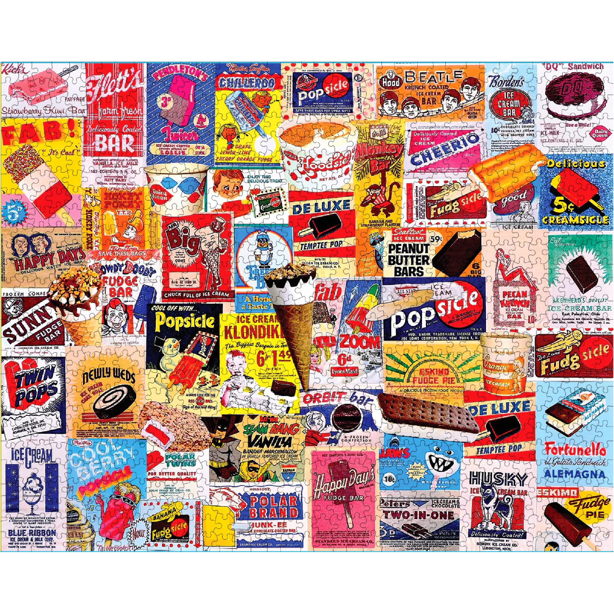 White Mountain Ice Cream Bars finished size 24x30 showing a satisfying collage