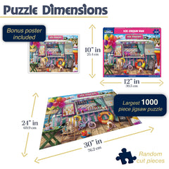 White Mountain Ice Cream Van puzzle artwork by Olena with vibrant details.