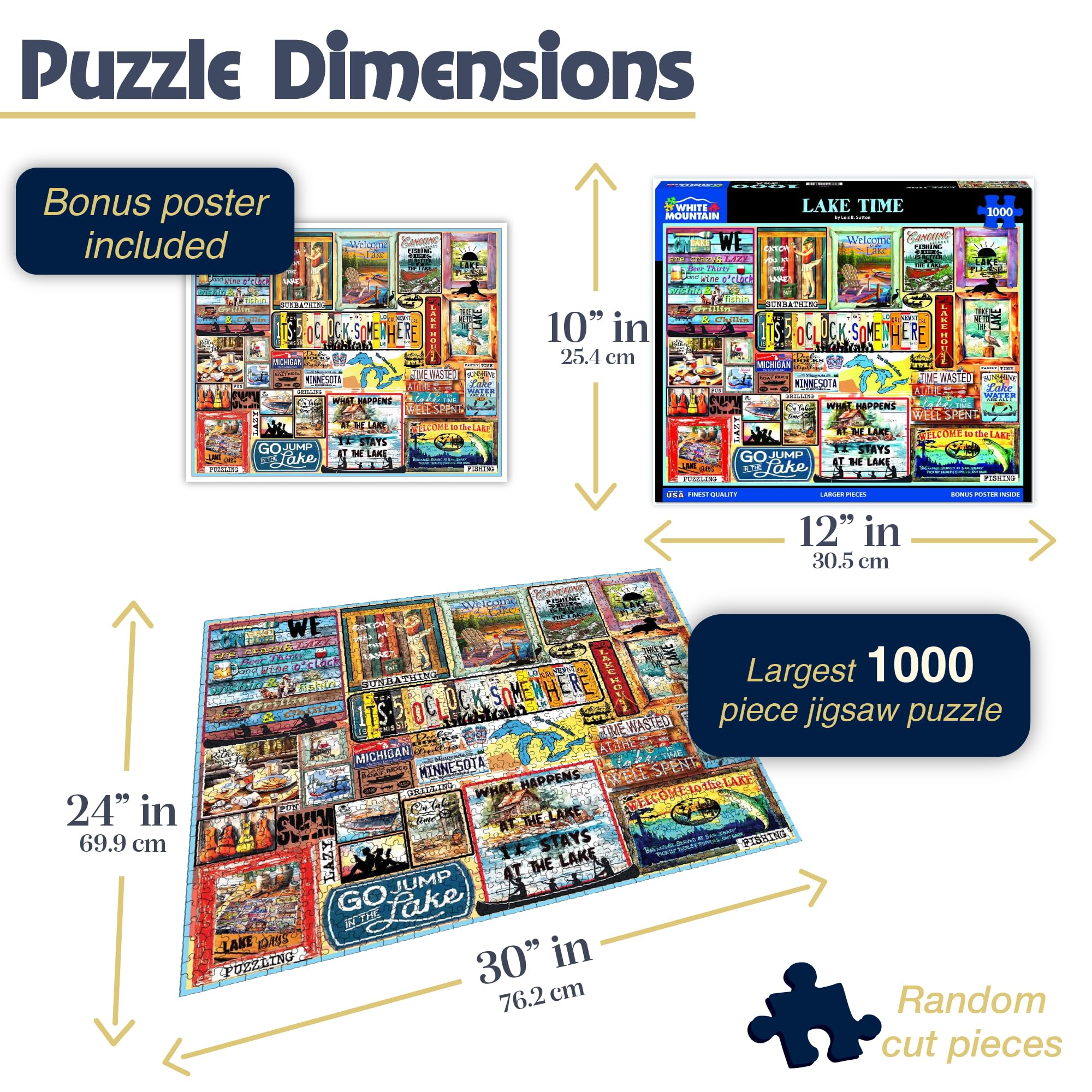 White Mountain Lake Time puzzle on table; ideal for a family puzzle night
