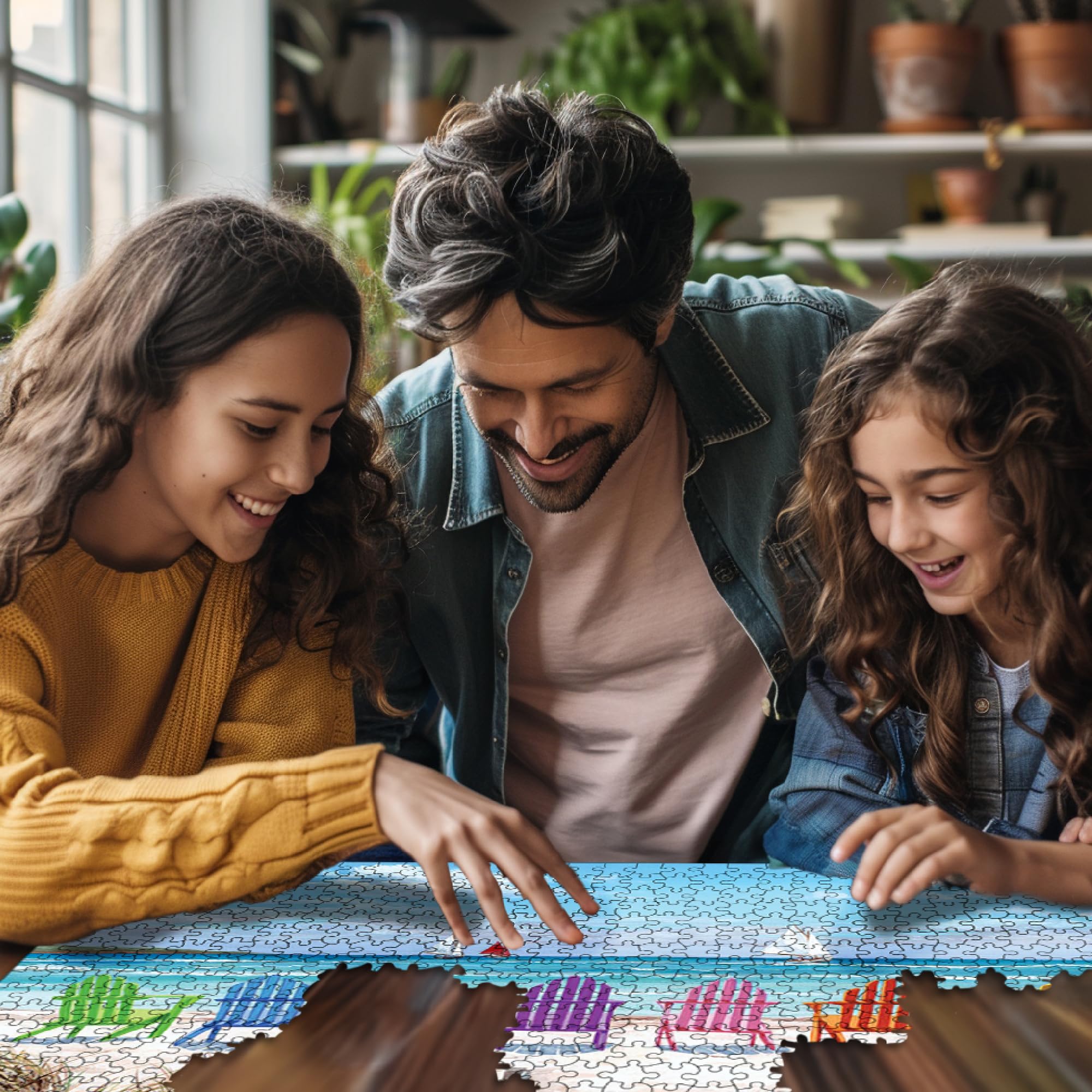 White Mountain 500-piece large-piece puzzle offers easier grip and visibility.