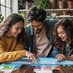 White Mountain 500-piece large-piece puzzle offers easier grip and visibility.
