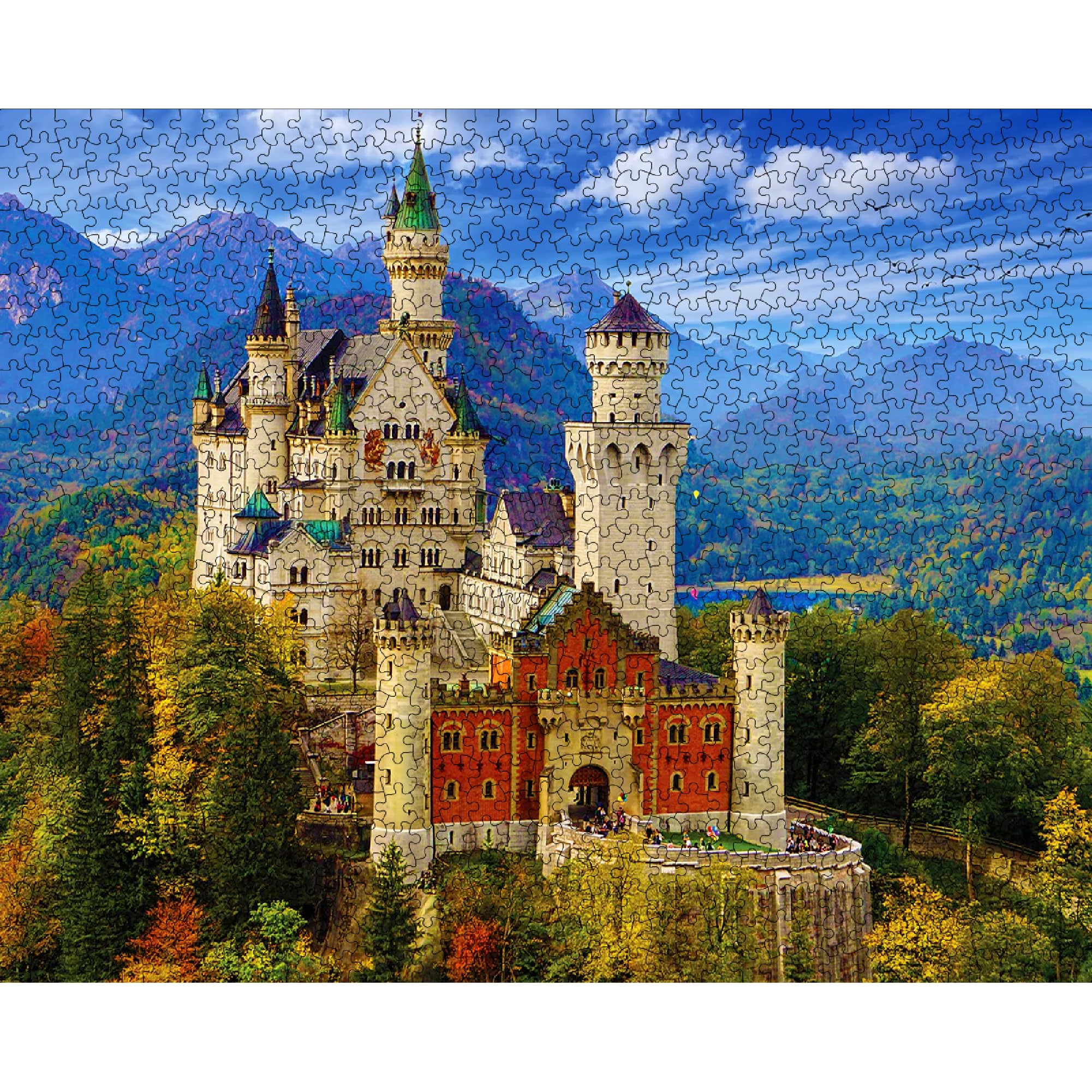 White Mountain Neuschwanstein Castle puzzle box front with branding and specs
