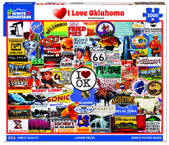White Mountain Oklahoma ads poster—colorful imagery sparks conversation and décor charm.