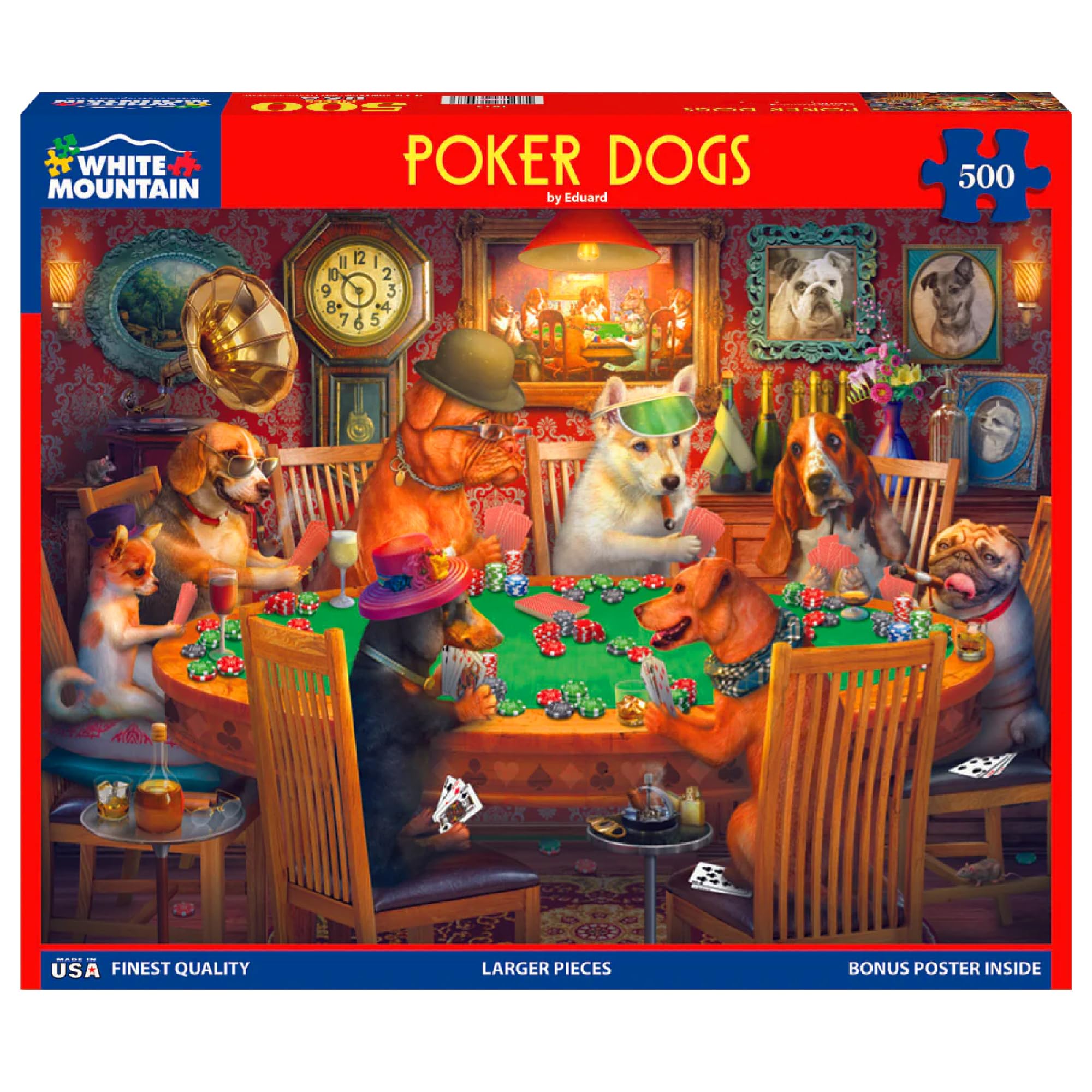 White Mountain Poker Dogs expressive faces show humorous personalities during assembly.