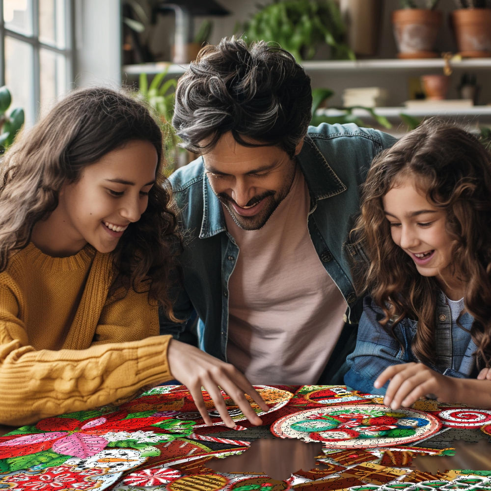 White Mountain puzzle cocoa mugs creates cozy winter evenings for all ages.