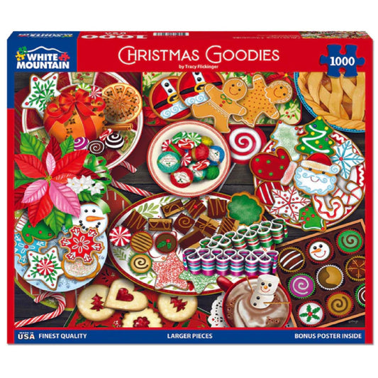 White Mountain puzzle frosted cookies highlights festive baking moments together.