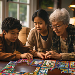 White Mountain Puzzle Happiness Guarantee reassurance and replacement promise.