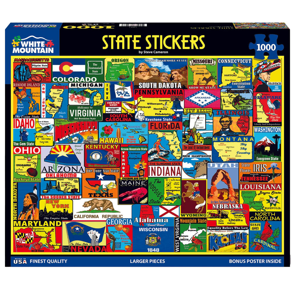 White Mountain Puzzles 1000-piece layout demonstrates easy-to-handle pieces and clear imagery.