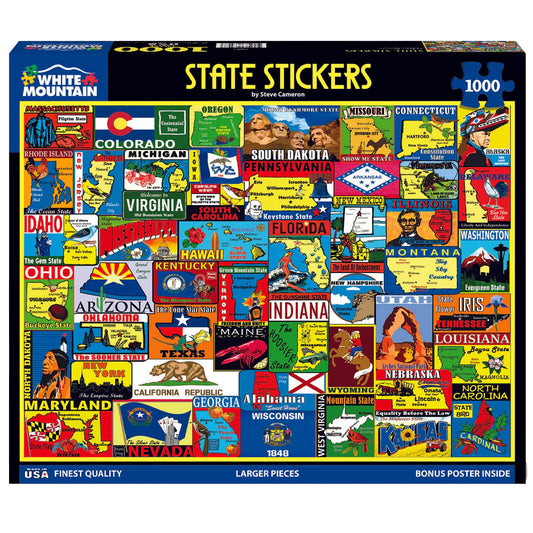 White Mountain Puzzles 1000-piece layout demonstrates easy-to-handle pieces and clear imagery.