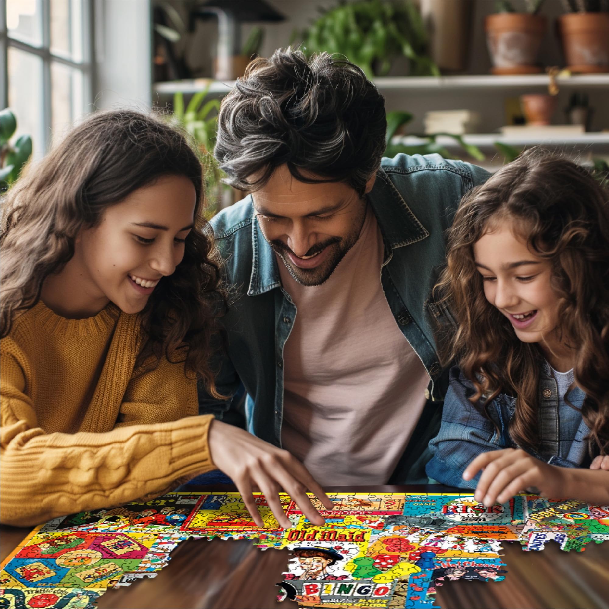 White Mountain Puzzles color-rich art close-up highlights detailed, engaging visuals.