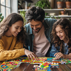 White Mountain Puzzles color-rich art close-up highlights detailed, engaging visuals.