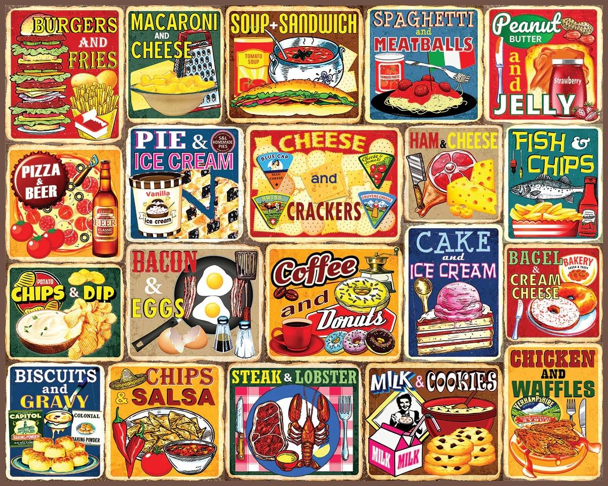White Mountain Classic Food Combos puzzle, a cozy family night activity.