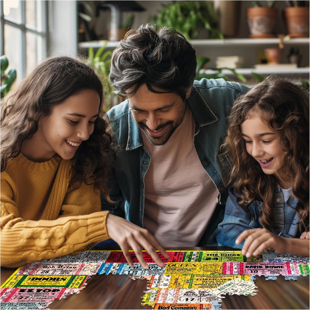 White Mountain Concert Tickets 1000-piece puzzle finished-puzzle-24x30 is wall-ready.