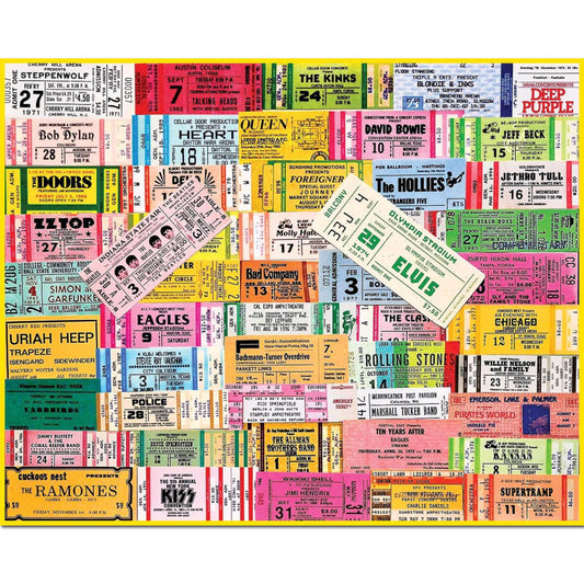 White Mountain Concert Tickets 1000-piece puzzle piece-detail shows large, easy-to-grip pieces.