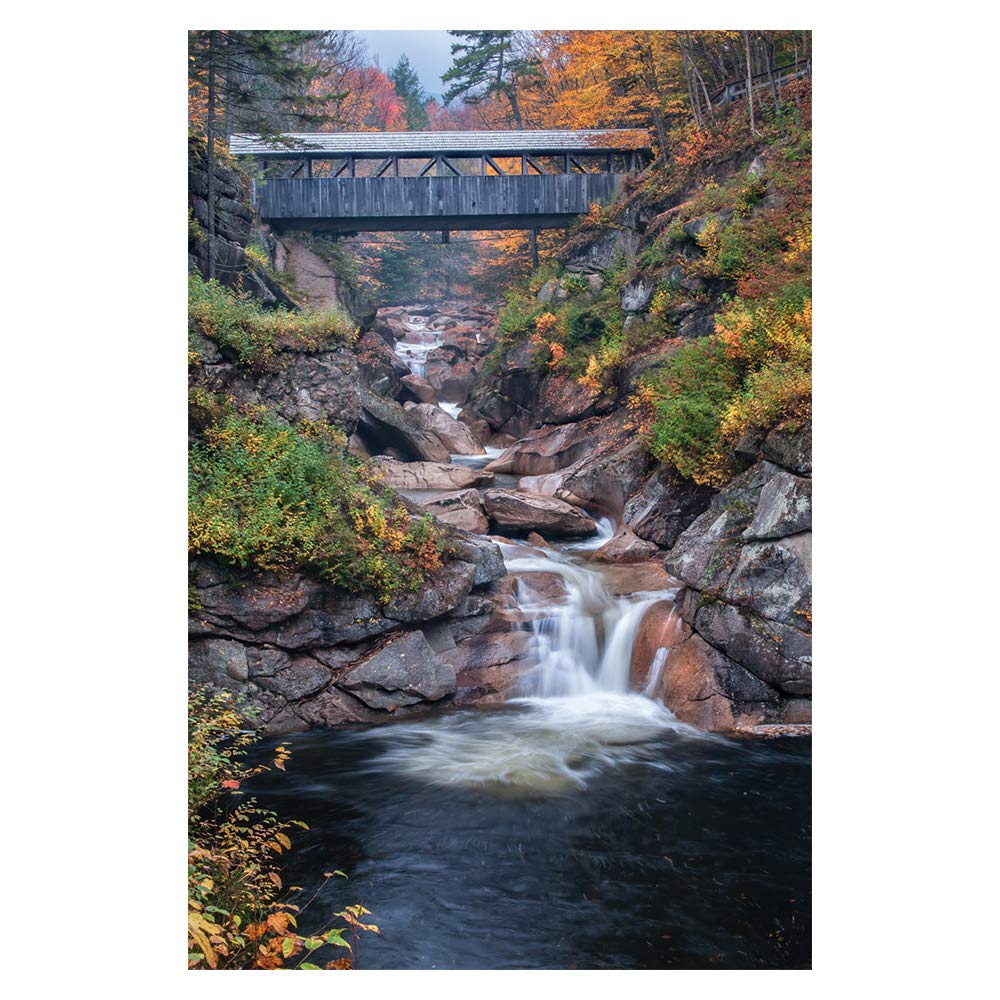White Mountain Puzzles covered bridge 1000-piece puzzle for family fun and focus.