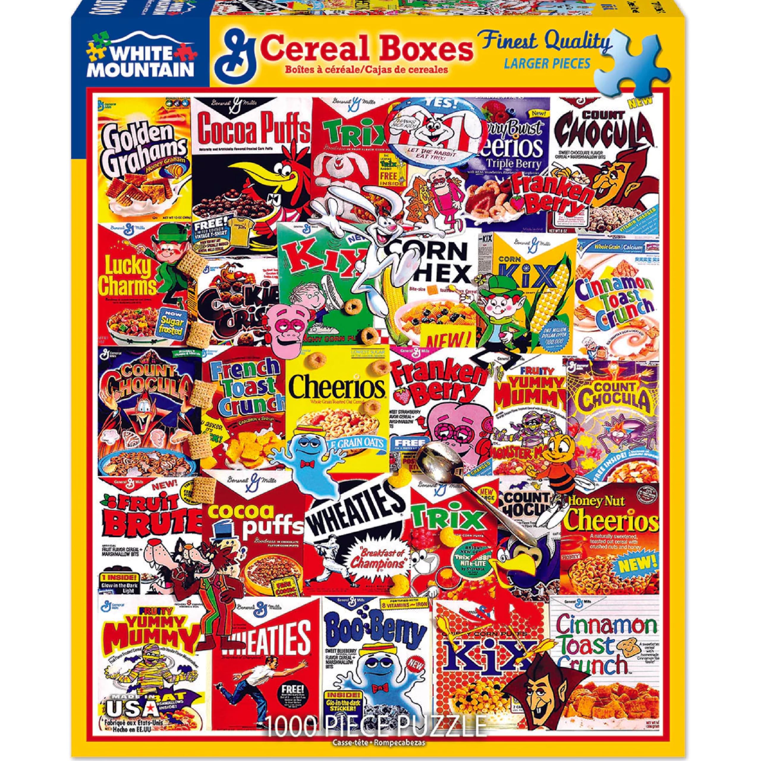 White Mountain Puzzles extra large pieces 1000 for easier handling and satisfying assembly.
