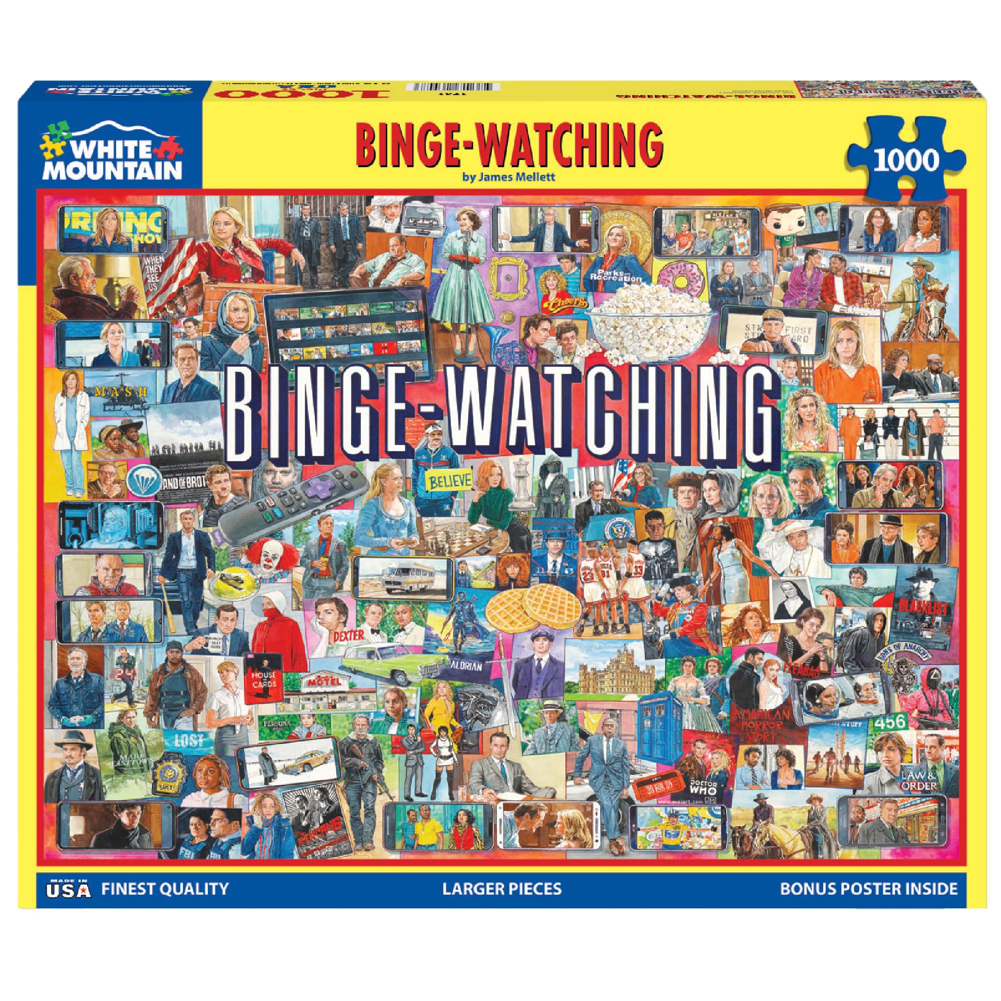 White Mountain Puzzles family game night setup encourages collaboration and shared satisfaction.