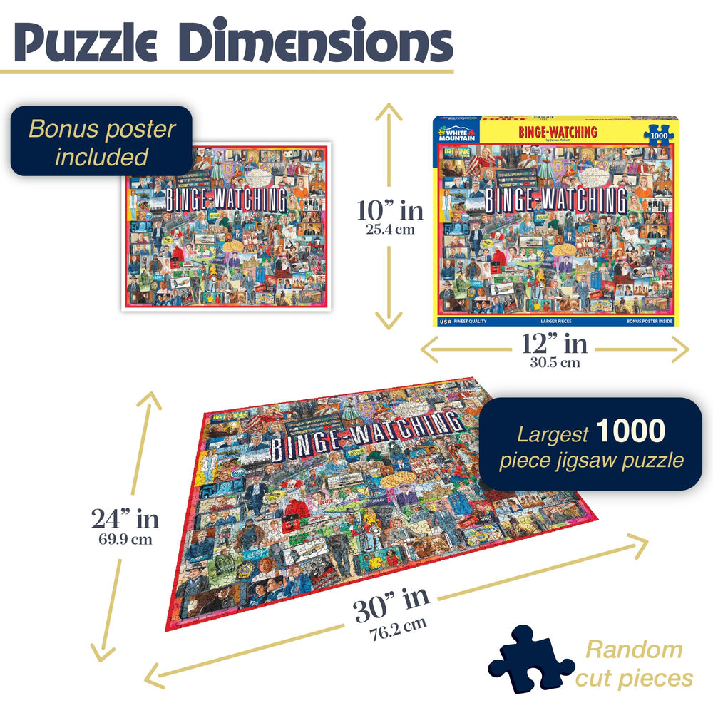 White Mountain Puzzles finished size 24x30 showcases a bold, collectible wall-ready display.