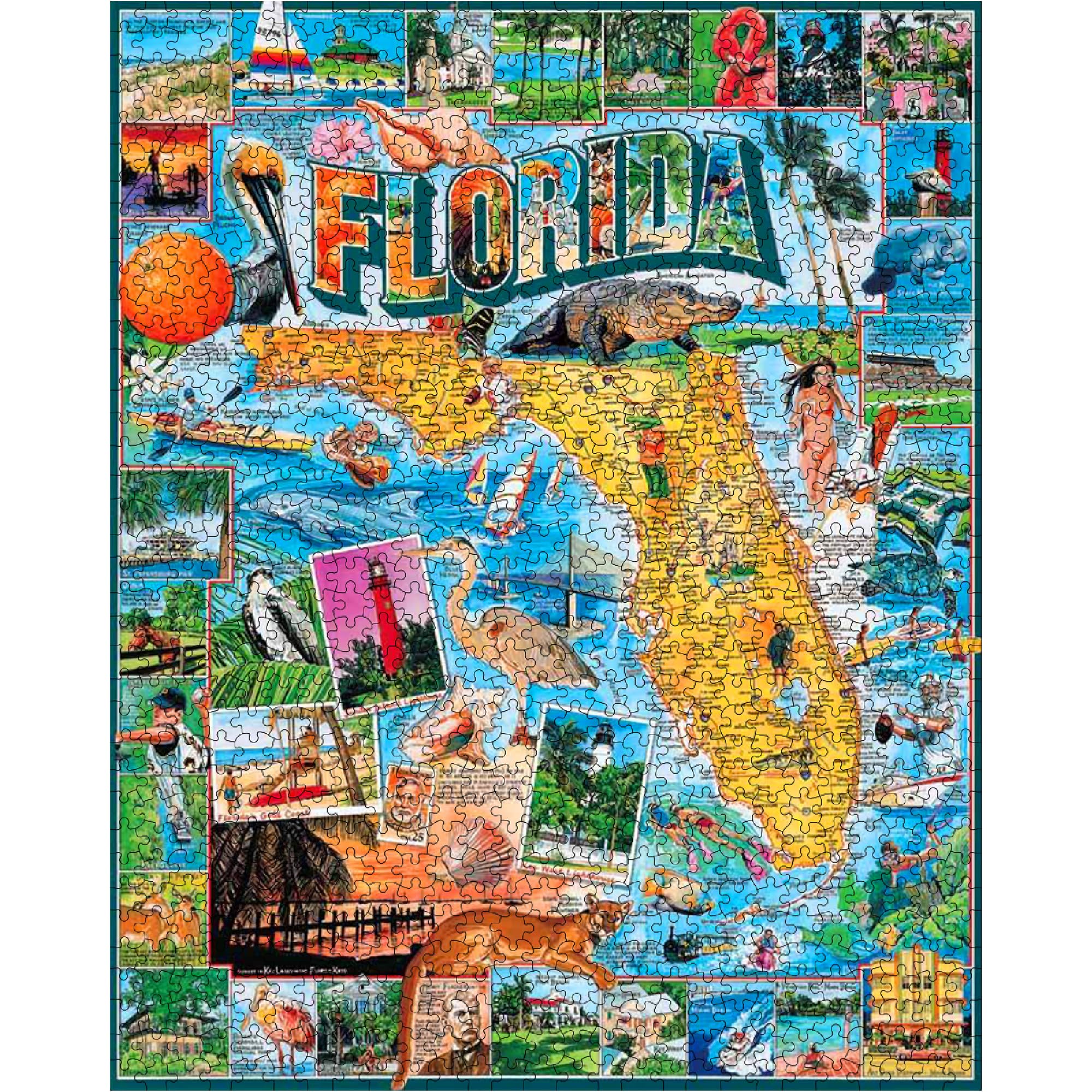 Close-up of tropical foliage in White Mountain Florida puzzle inspires relaxing moments.