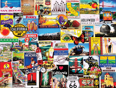 White Mountain Puzzles I Love California box front with vibrant coast scene for family fun