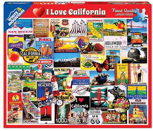 I Love California puzzle piece closeup highlights easy-grip pieces and clear cuts
