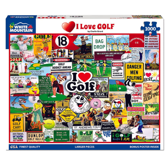 White Mountain I Love Golf collage puzzle for engaging play