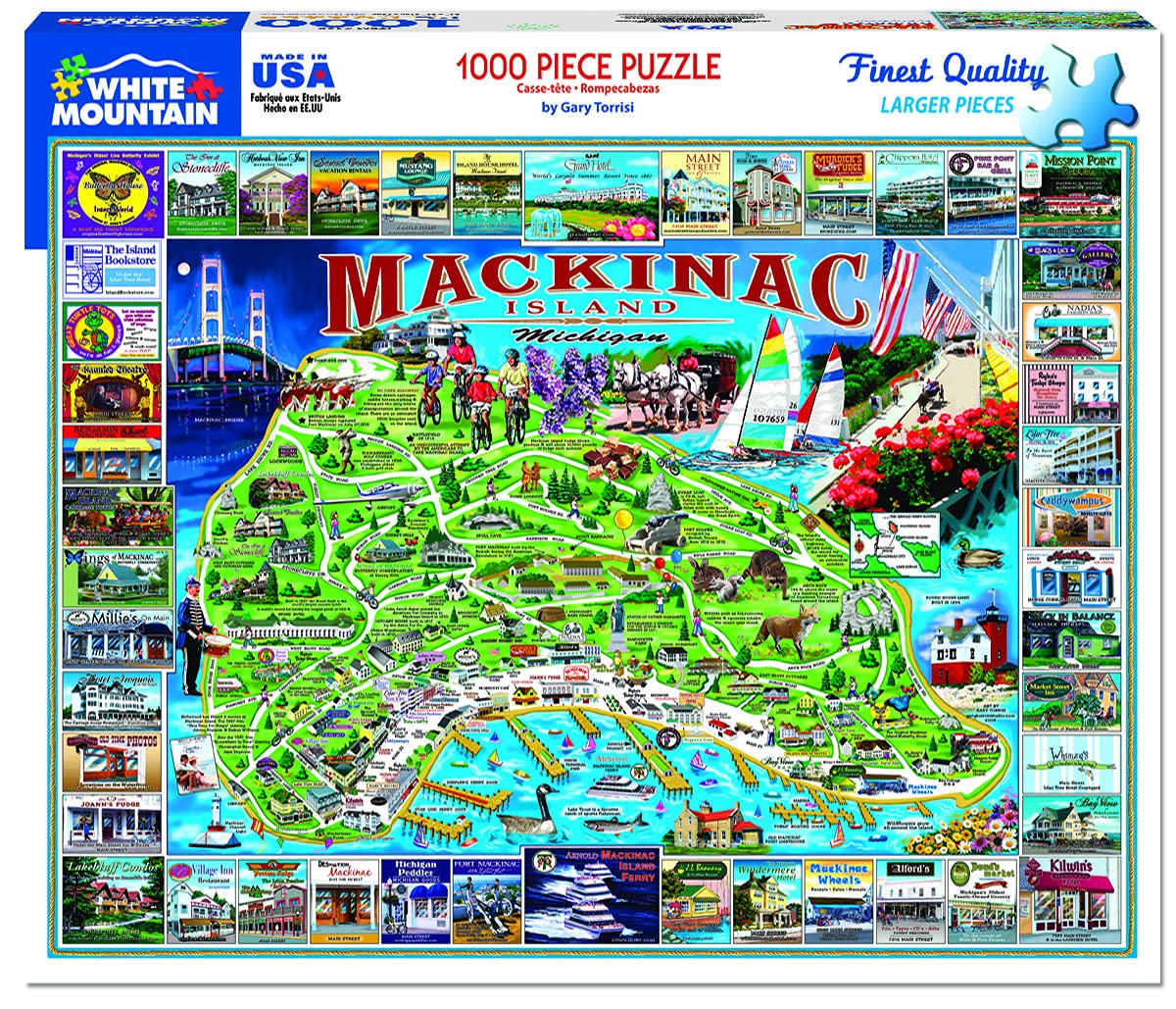 White Mountain Mackinac Island Grand Hotel artwork for cozy evenings