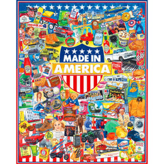 White Mountain Puzzles 1000-piece set with thick interlocking pieces for easy handling.