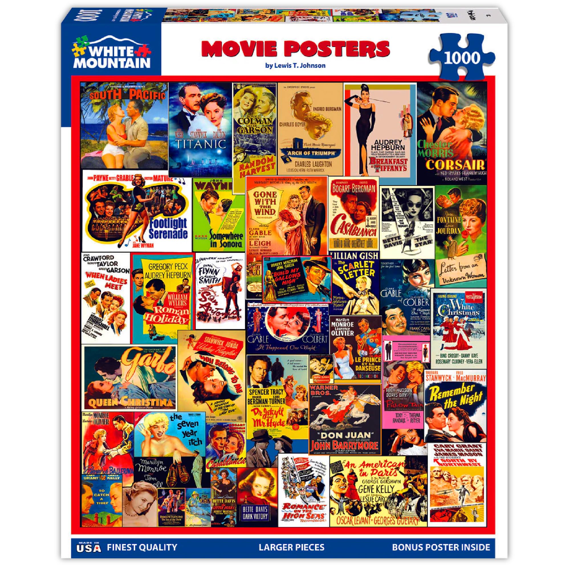 White Mountain Puzzles Roman Holiday poster scene for retro charm and family puzzle time.