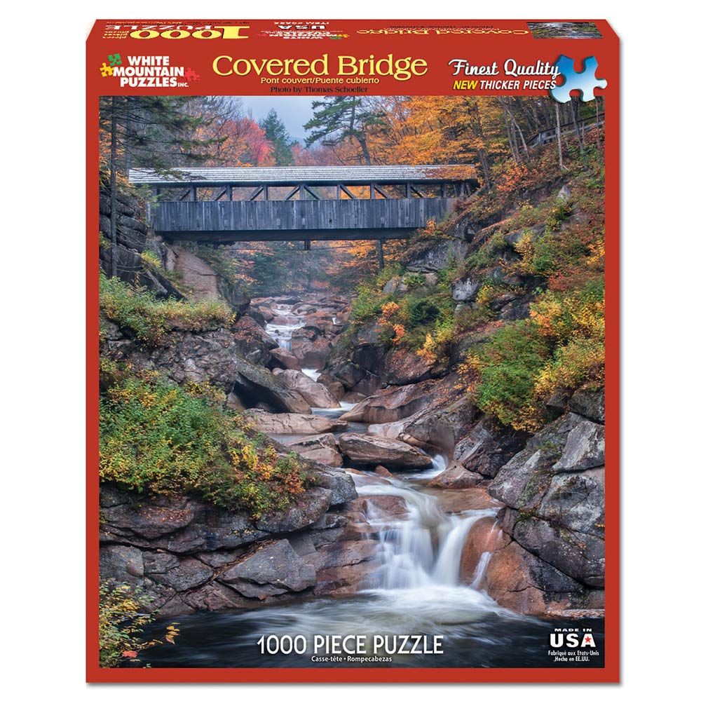 White Mountain Puzzles Sentinel Pine bridge artwork enhances home decor and conversation.