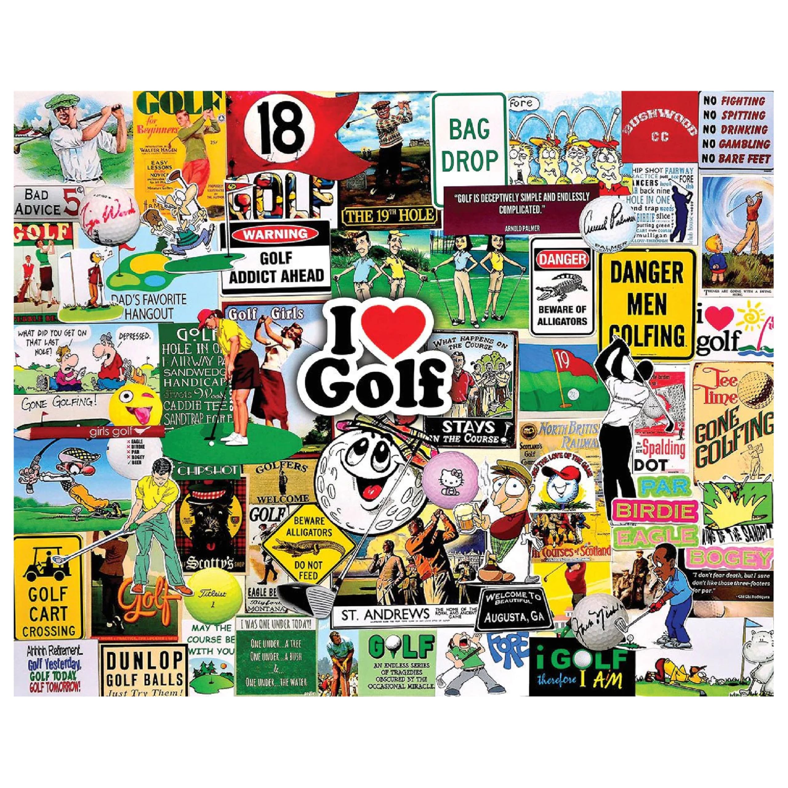 White Mountain I Love Golf puzzle pieces cut with precision for a snug fit
