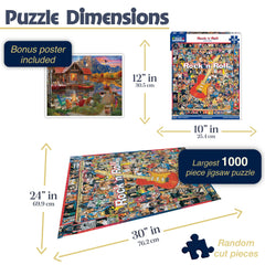 White Mountain Rock 'N Roll 1000-piece puzzle piece closeup, improves focus and coordination.