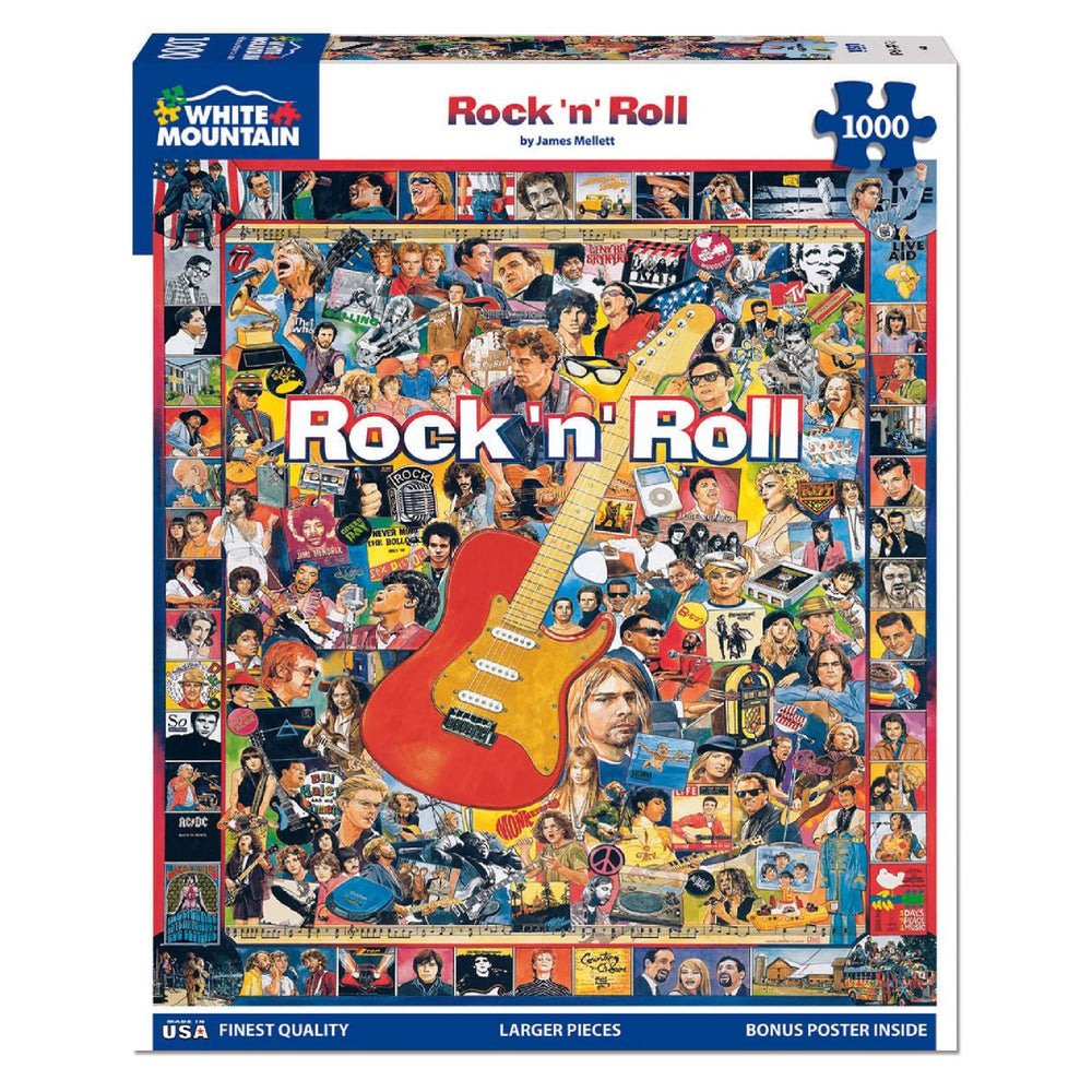 White Mountain Rock 'N Roll puzzle assembly on desk promotes problem solving and calm focus.