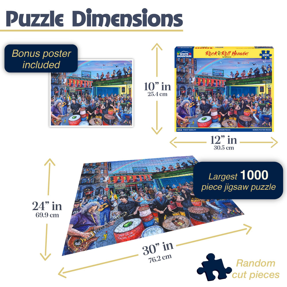 White Mountain Rock Roll Heaven 1000-piece puzzle provides a satisfying, engaging challenge.