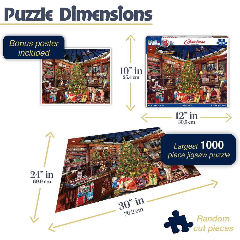 White Mountain Seek & Find Santa sleigh scene invites relaxed evenings with friends and smooth cognitive challenge.