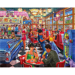 White Mountain steve-crisp-diner-art-closeup showcases vibrant colors and retro energy