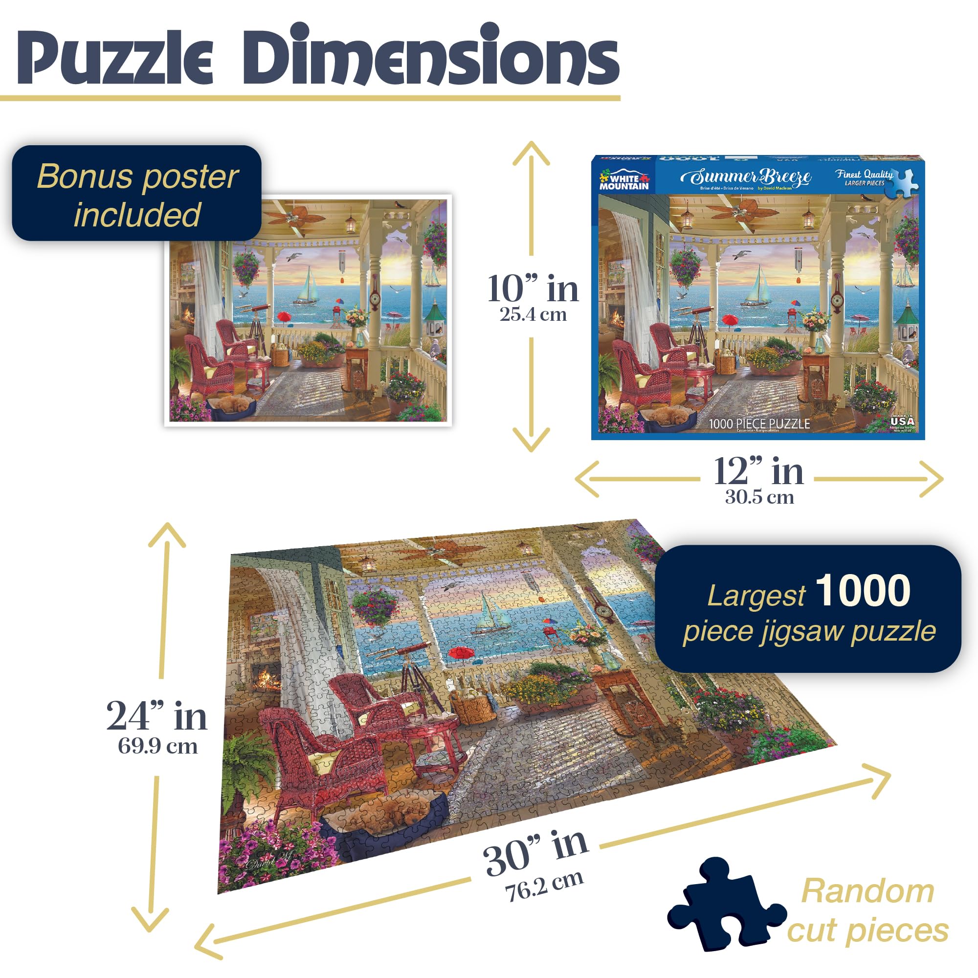 White Mountain Summer Breeze with family at puzzle table, shared morning activity.