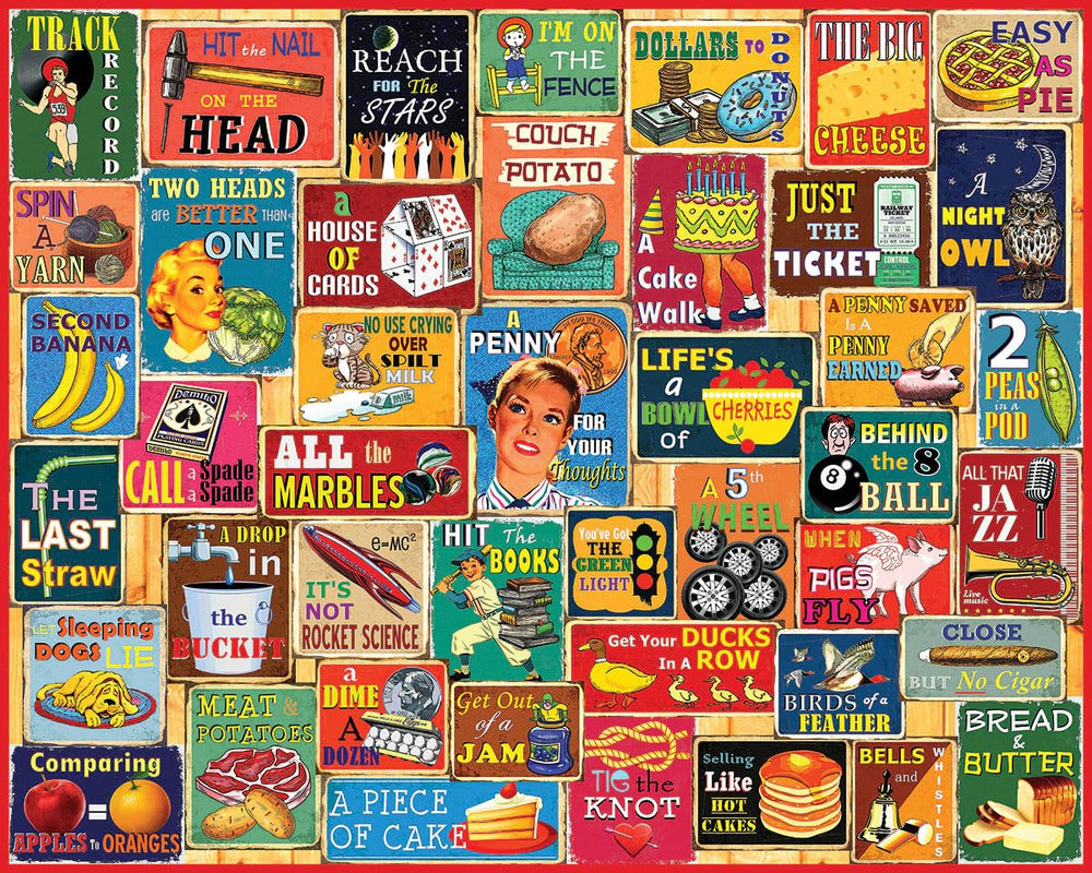White Mountain Things We Say puzzle box showcasing a bold 1000-piece design for family fun.