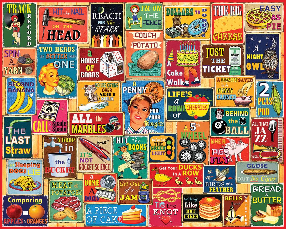White Mountain Things We Say puzzle box showcasing a bold 1000-piece design for family fun.