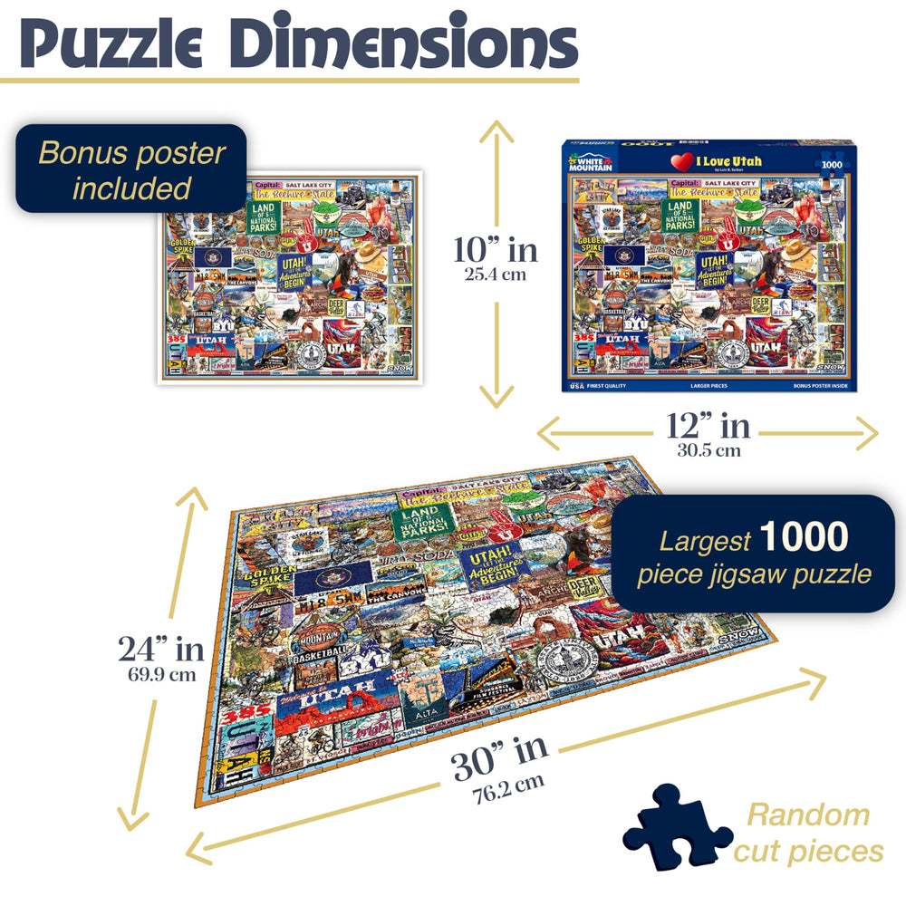 White Mountain Utah landmarks collage puzzle ideal for cozy evenings with friends